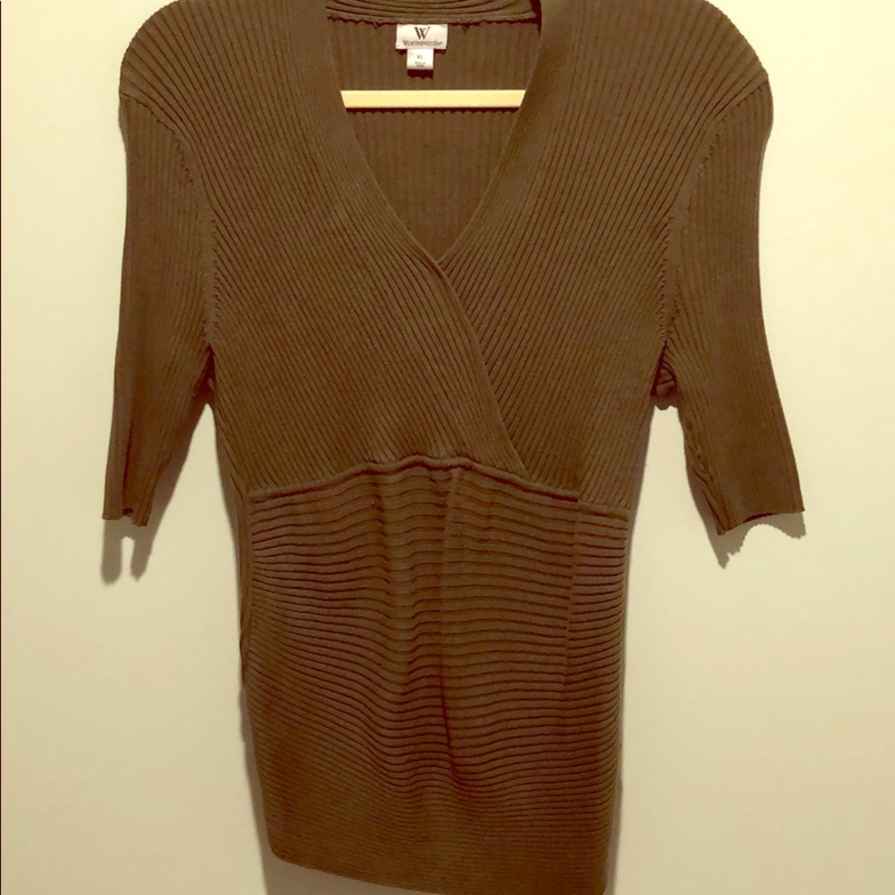 Olive Green Sweater Blouse